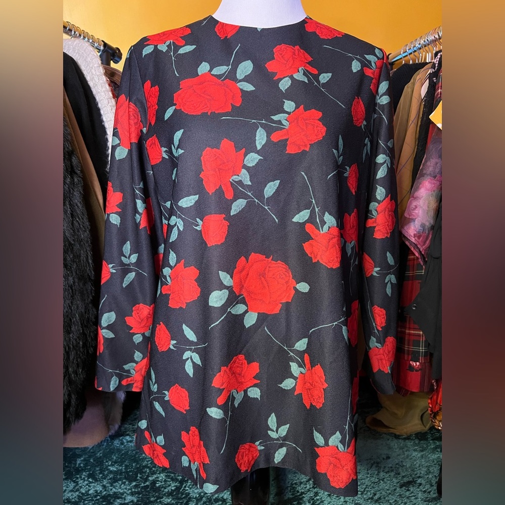 Vintage rose print smock
